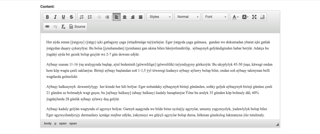 Wysiwyg editor Bilim