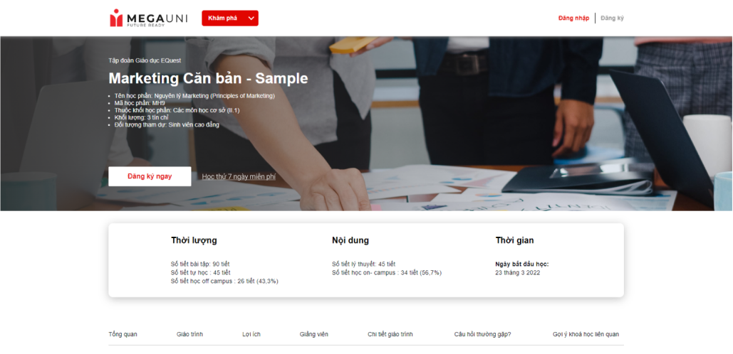 Start Screen website MegaUni