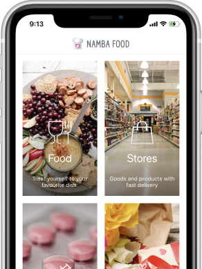 Namba Food: Food and Grocery Delivery App for Iphone.